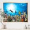 Designart - Colorful Coral Reef with Fishes - Seascape Framed Canvas Art Print